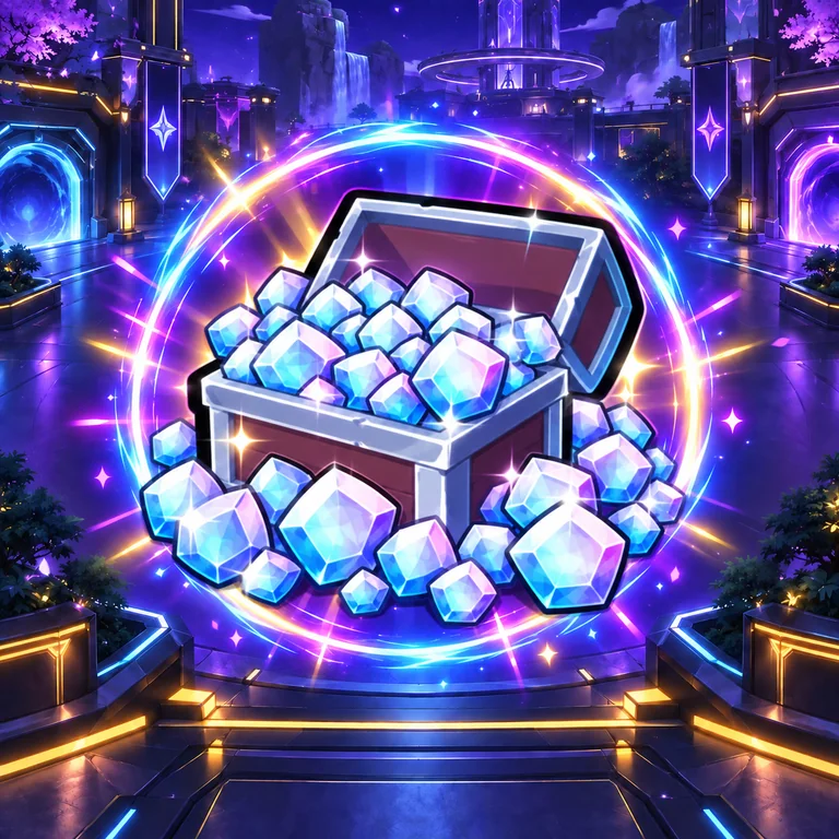 25,000 GEMS — Anime Vanguards บนฉากลานนีออนพร้อมวงแสง